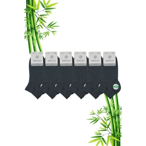 Bambu Erkek Premium Patik Füme Çorap 6'lı Set