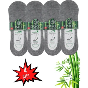 Erkek Bambu Premium Babet Çorap 4'lü Set Gri Melanj