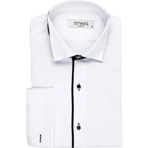 Ata Yaka Slim Fit  Siyah Çizgili Erkek Gömlek