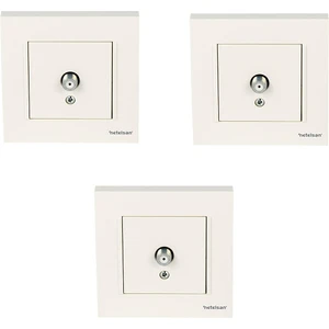 Beyaz Uydu Anten Prizi 3 Adet