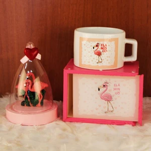 Flamingo Fanus Biblo Flamingo Kutulu Kupa Hediye Seti