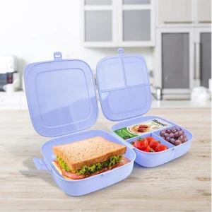 NtNrcpro Çift Kapaklı Beslenme Kabı Mavi