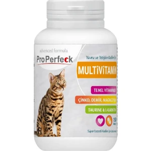 Pro Perfeck Yavru ve Yetişkin Kediler Için Multivitamin Magnezyum Demir Çinko Taurin-