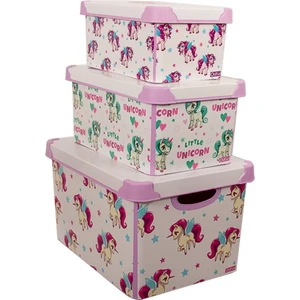 Style Box Unicorn Dekoratif Saklama Kutusu - Set 3 Parça
