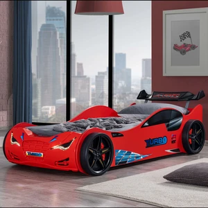 Süpers Rüzgarlıklı Arabalı Yatak, Kırmızı