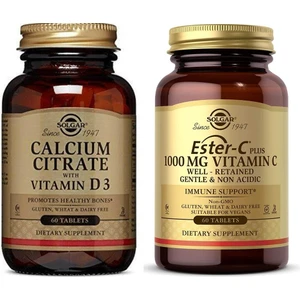 Calcium Citrate With Vitamin D3 60 Tablet+Solgar Ester-C Plus 1000 Mg 60 Tablet