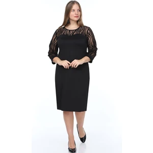 Zebra Desen Flok Büyük Beden Elbise 15B-0896