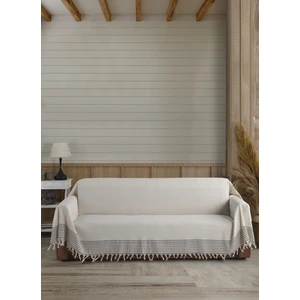 Lux Touch Ekru Kollarını Örten Organik Buldan Bezi Battal Boy 180 x 300 cm Koltuk Kanepe Divan Çekyat Örtüsü
