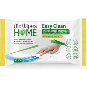 Mr.wıpes Easy Clean Temizleme Mendili Limon Kokulu 40'lı