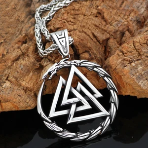 Viking Valknut Ejderha Sonsuz Döngü 316L Çelik Kolye