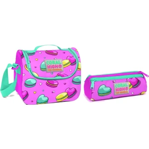 Coral High Pembe Kurabiyeler Kız Çocuk Beslenme ve Kalemlik Seti