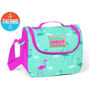 Coral High Yeşil Flamingo Desenli Termoslu Beslenme Çantası  Kız Çocuk