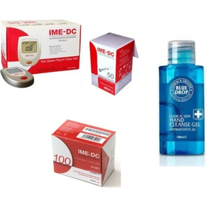Seker Ölçüm Cihazı+50 STRİP+100 Lanset+  ( Blue Drop El Dezenfektanı 100 ml )