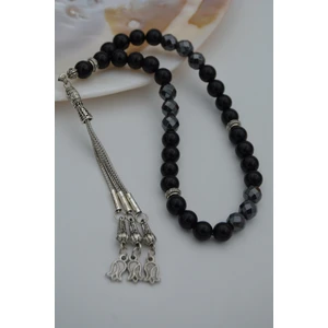 Oniks ve Faset Kesimli Hematit Taşlı Tespih Tesbih