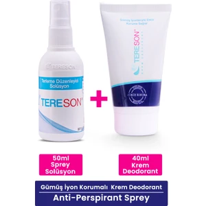 Terleme Önleyici Sprey 50 ml + Krem Deodorant Gümüş Iyonlu 40 ml