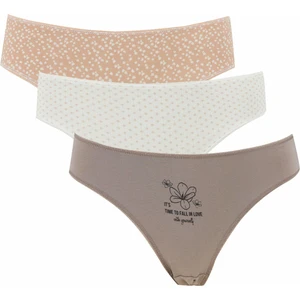 3'lü Çiçek Baskılı Bikini Külot V2753Az21Au