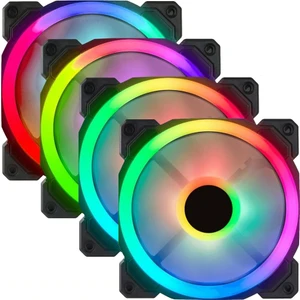 7r Pro Seri Rainbow Ledli Sessiz 120MM 12CM Kasa Fanı 4'lü Set