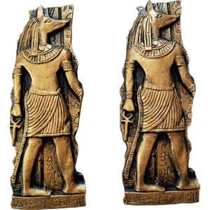Gökçen Hobi Anubis Ölüm Tanrısı Antik Mısır Biblo Set 23X8 cm