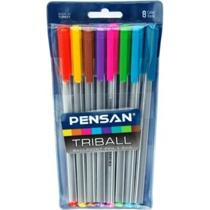 Triball 8'li Renkli Tükenmez Kalem Seti