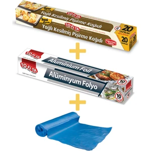 To-Fi-Ta Çöp Poşeti Alüminyum Folyo Yağlı Pişirme Kağıdı 3'lü