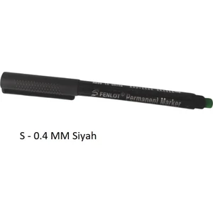 Asetat Kalemi Siyah S Uçlu 12'li Kutu Fenlot Asetat Kalemi 12'li Paket Asetat Permanent Marker Cd-Dvd Kalemi