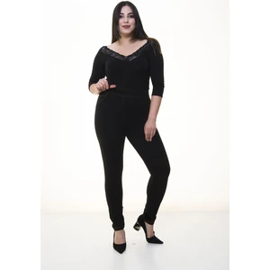 Dikiş Detaylı Toparlayıcı Büyük Beden Pantolon 31C-1403