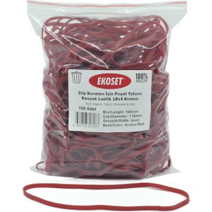 Çöp Kovaları Için Poşet Tutucu Kauçuk Lastik 18X4 Kırmızı
