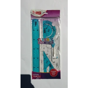 Flexible Pergelli Cetvel Seti  4'lü Set FLP04  Mavi