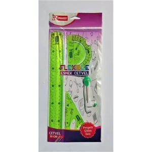 Flexible Pergelli Cetvel Seti  4'lü Set FLP04  Yeşil