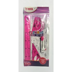 Flexible Pergelli Cetvel Seti  4'lü Set FLP04  Pembe