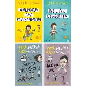 Salih Uyan 4 Kitap Set / Anlıyorum Ama Konuşamıyorum - Ingilizce No Problem - Çiğ Köfte Operasyonu - Hıçkırık Krizi - Uçuk Ailemle Kaçık Maceralar