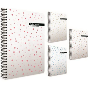 Polka Notes 17 x 24 Spiralli Defter Sert Kapak 120 Yaprak Kareli