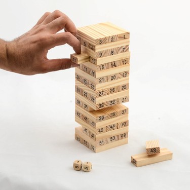 jenga ahsap denge oyunu 54 parca fiyati taksit secenekleri