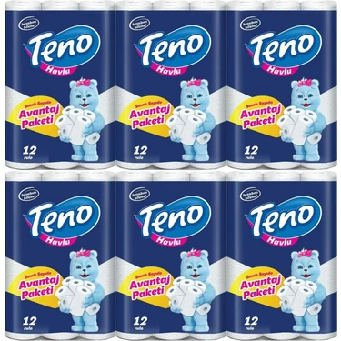 Teno Ultra Kağıt Havlu Çift Katlı 12'li Paket (6'lı