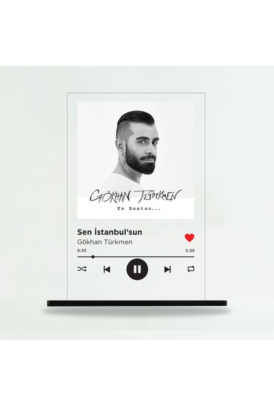 Binbirürün Spotify Şeffaf Pleksi Ayak - Sen Istanbul'sun / Gökhan Türkmen