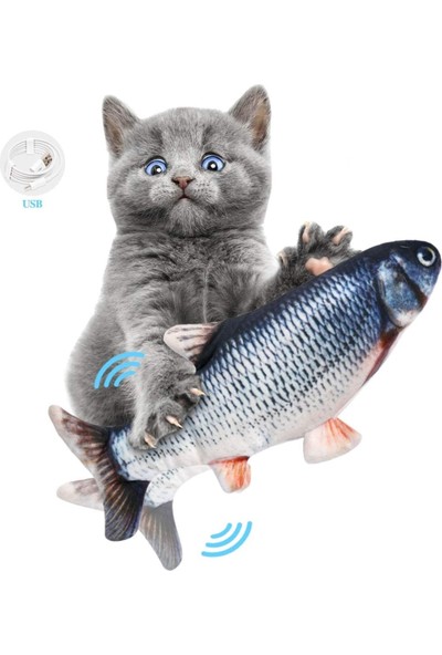 Softland Dans Eden Balık Kedi Oyuncağı Gerçekçi Görünüm Şarj Edilebilir