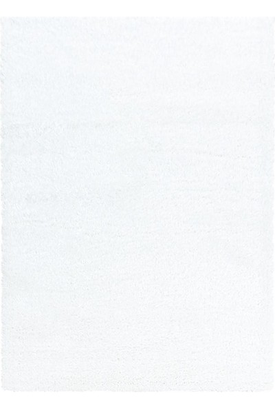 Ayyıldız Yumuşak Parlak Dokuma Düz Shaggy Halı 5 cm Hav Pastel Beyaz