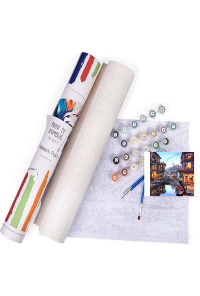 Lily Hobbyland Lilyhobbyland Sayılarla Boyama Tablo Seti Kanvas Fırça Boya Dahil 40 x 50 cm Venedik Gezisi