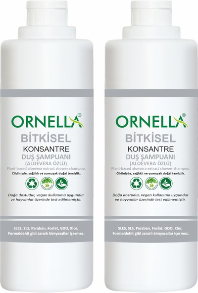 Ornella Bitkisel Duş Şampuanı 750 ml (2 Li Set)
