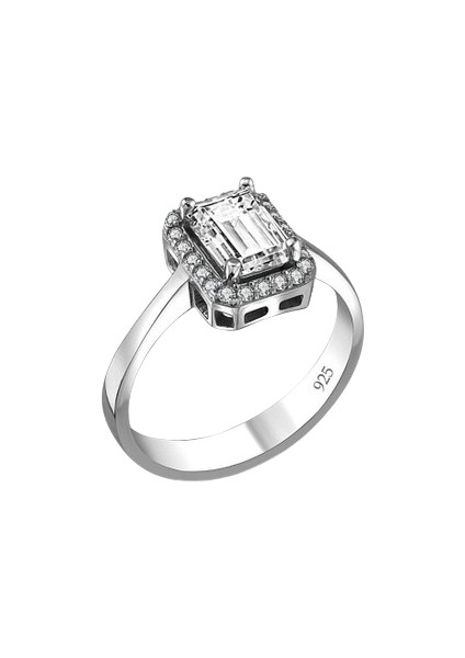 Gümüş Swarovski Baget Taşlı Pırlanta Modeli Üçlü Set fiyatları