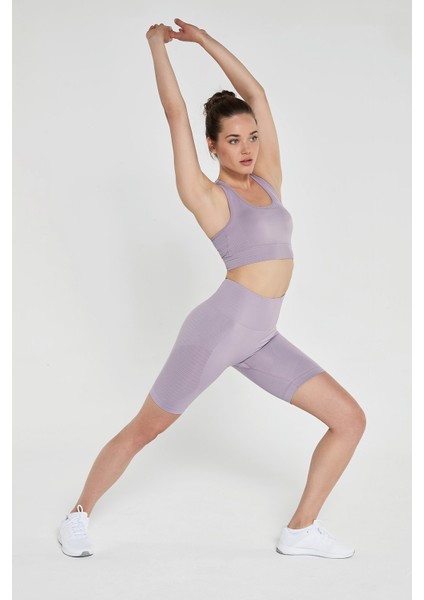 Gela Çift Katlı Kompress Sport Bra Pastel Mor