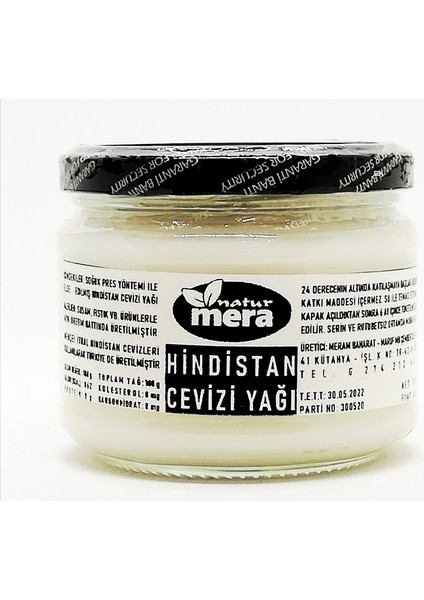 Soğuk Pres Hindistan Cevizi Yağı 250 ml