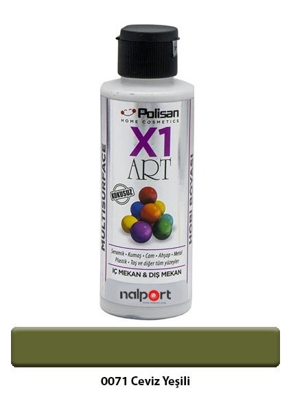 X1 Art Multisurface Hobi Boyası Ceviz Yeşili 120 ml