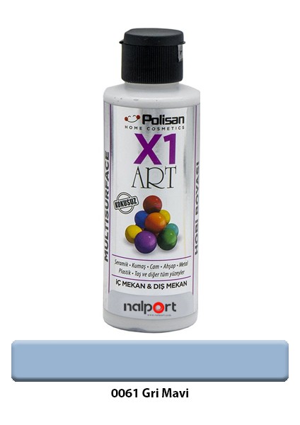 X1 Art Multisurface Hobi Boyası Gri Mavi 120 ml