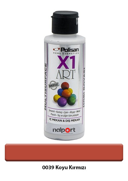 X1 Art Multisurface Hobi Boyası Koyu Kırmızı 120 ml