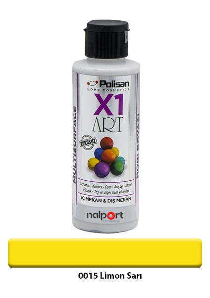 X1 Art Multisurface Hobi Boyası Limon Sarı 120 ml