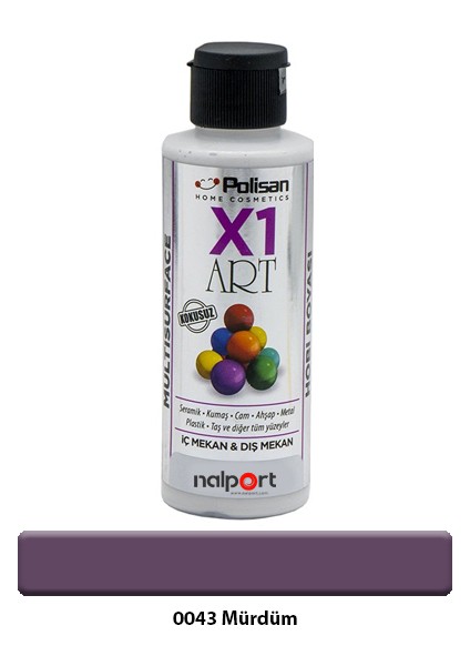 X1 Art Multisurface Hobi Boyası Mürdüm 120 ml