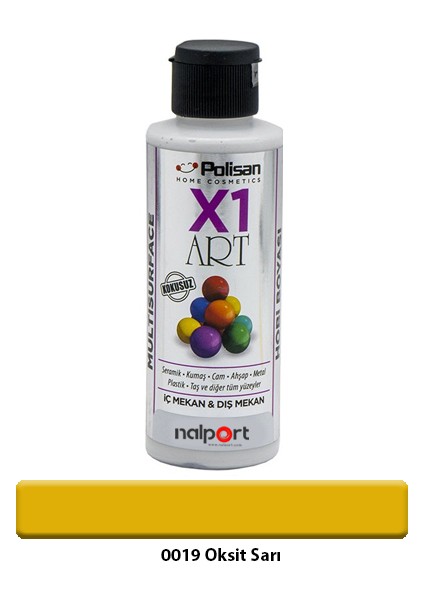 X1 Art Multisurface Hobi Boyası Oksit Sarı 120 ml