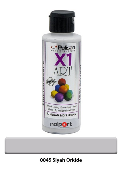 X1 Art Multisurface Hobi Boyası Siyah Orkide 120 ml