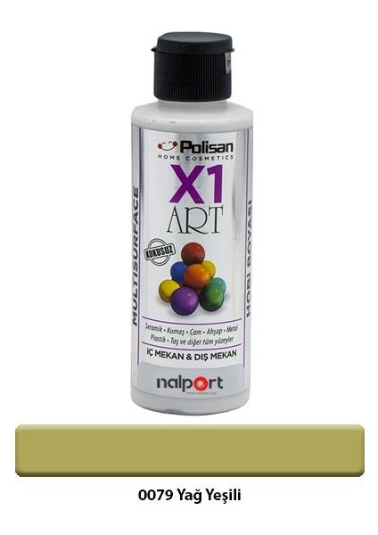 X1 Art Multisurface Hobi Boyası Yağ Yeşili 120 ml